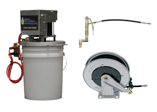 SA-E1 Series 12 VDC Electric Grease Pumps & Hose Reel Packages